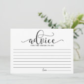 Conseil pour la mariée | Noir Moderne Calligraphie (Debout devant)