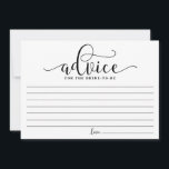 Conseil pour la mariée | Noir Moderne Calligraphie<br><div class="desc">Carte moderne et lunatique pour la mariée. Donnez des conseils avec cette carte moderne "conseil pour la mariée". C'est parfait pour les wedding showers et les mariés.</div>