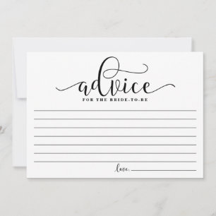 Conseil pour la mariée   Noir Moderne Calligraphie