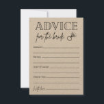 Conseil Pour L'Épouse À Être<br><div class="desc">Cette carte de conseil est un moyen amusant d'amener les invités à donner leur conseil à la future mariée !</div>