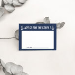 Conseil pour les couples | Corde et Ancre nautique<br><div class="desc">Réunissez des conseils pour le couple heureux avec ces cartes sucrées. Placez une cheminée à l'entrée d'une fête de fiançailles ou d'un mariage, laissez-en une à chaque endroit, ou passez-les autour. Le design comprend une corde et une illustration d'ancrage sur un arrière - plan bleu marine classique. Coordonner les accessoires...</div>