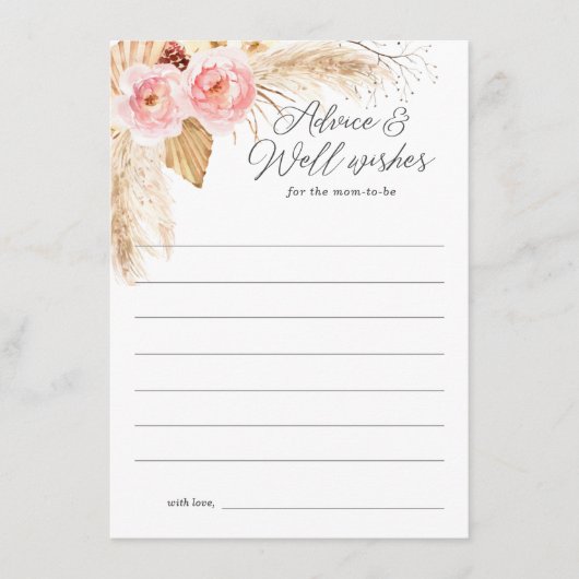 Conseil pour les nouveaux parents boho rose pampas (Devant)