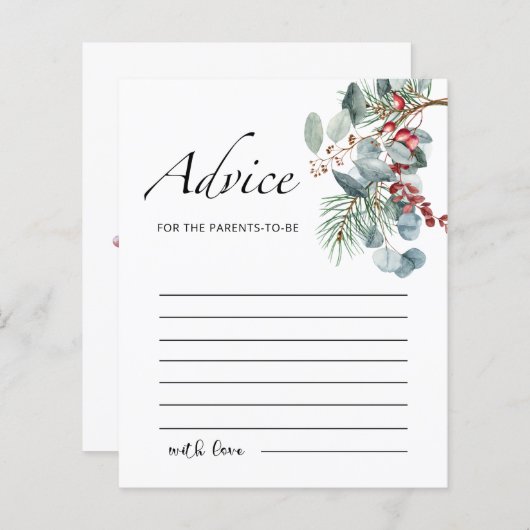 Conseil pour les parents à être carte (Devant / Derrière)