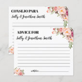 Conseil rose pour maman et papa douche carte bilin (Devant / Derrière)