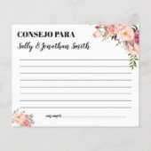 Conseil rose pour maman et papa douche carte bilin (Dos)