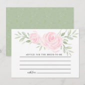 Conseil Rose rose pâle Paroles florales de la carte de con (Devant / Derrière)