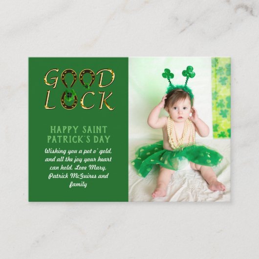 Conseil Saint Patrick Salutation BUDGET Carte photo (Devant)