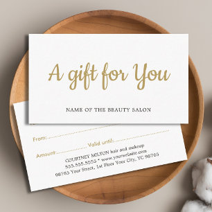 Conseil Simple Elegant White Faux Gold Beauty Carte cadeau