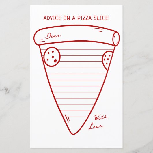 Conseil sur une Pizza Slice Italienne Douche Carte (Devant)