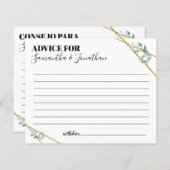 Conseil verdure pour deux cartes de douche bilingu (Devant / Derrière)