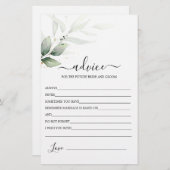 Conseil vert simple pour la carte Mariée (Devant / Derrière)