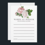 Conseil vintage pour la naissance florale de Blush<br><div class="desc">Conseils de douche de mariée vintage rose vif et bordeaux pour les cartes de mariée avec accents de blanc ivoire.</div>