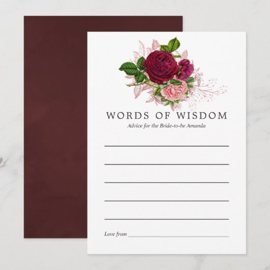 Conseil vintage Shabby-Chic Blush & Bourgogne (Devant / Derrière)