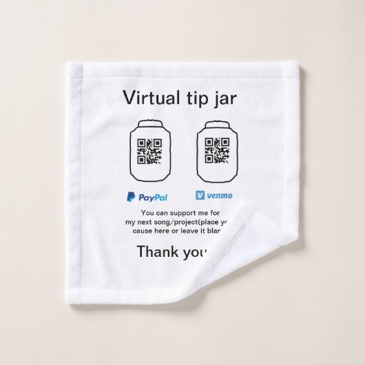Conseil virtuel jar q r code argent don PayPal ven (Gant de toilette)