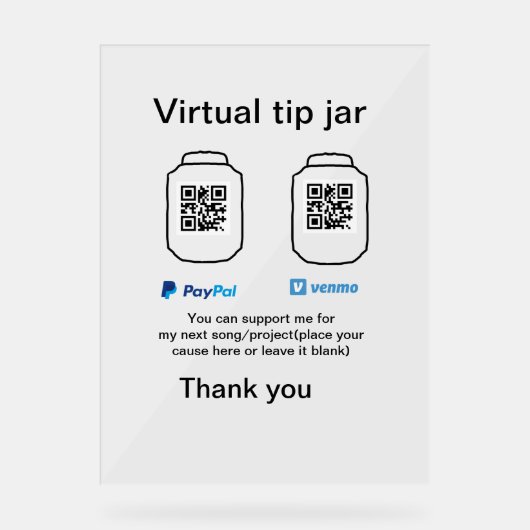 Conseil virtuel jar q r code argent don PayPal ven (Recto)