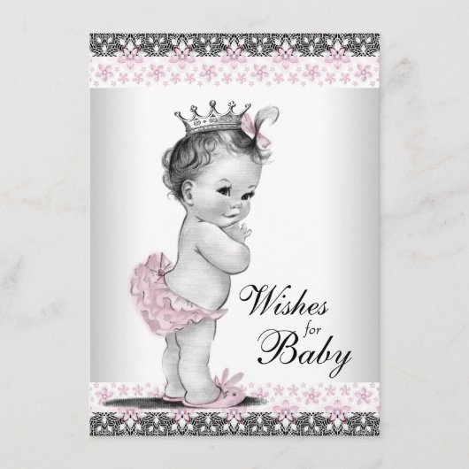 Conseil Vœux de princesse pour carte de bébé Fille Shower (Devant)