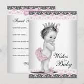Conseil Vœux de princesse pour carte de bébé Fille Shower (Devant / Derrière)