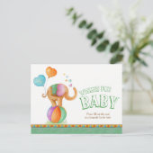 Conseil Voeux pour bébé cirque éléphant douche carte posta (Debout devant)