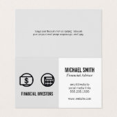 Conseiller financier | Argent | Carte de visite (Extérieur déplié)