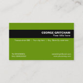 Conseiller financier carte de visite noir vert (Dos)