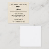 Conseiller professionnel Carte de visite (Devant / Derrière)