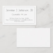 Conseiller Snazzy Au Carte de visite De Droit (Devant / Derrière)