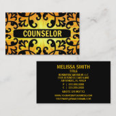 Conseiller Sunshine Damask Carte de visite (Devant / Derrière)