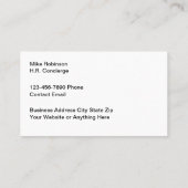 Conseillère en ressources humaines Cartes de visit (Dos)