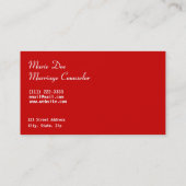 Conseillère matrimoniale Élégante Carte de visite (Dos)