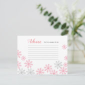 Conseils Carte Pink Silver Winter Snowflakes (Debout devant)