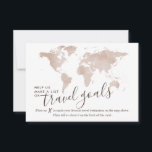 Conseils Carte Voyage Idées de vacances Suggestion<br><div class="desc">Créez une alternative unique et amusante pour un voyage thème de douche nuptiale ou couple de mariage de destination qui aime voyager avec ces cartes de conseils de voyage amusants avec une carte du monde neutre brun sépia pour les invités à marquer leurs lieux de vacances préférés et décrire leur...</div>