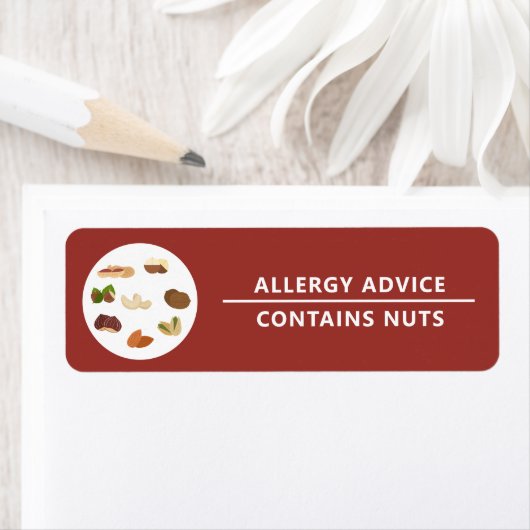 Conseils d'allergie Contient Sticker Étiquette de  (En situation)