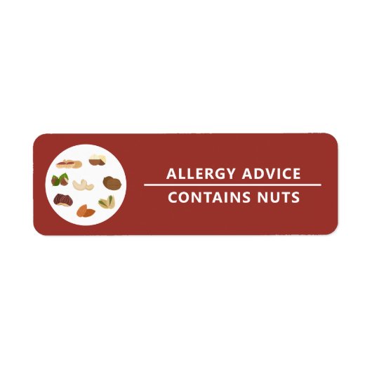 Conseils d'allergie Contient Sticker Étiquette de (Devant)