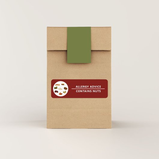 Conseils d'allergie Contient Sticker Étiquette de 