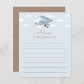 Conseils de Baby shower d'avion pour la carte Pare (Devant / Derrière)