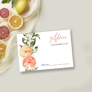 Conseils de douche nuptiale Citrus pour la carte d