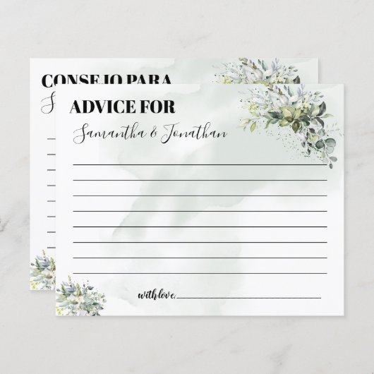 Conseils de eucalyptus pour carte de douche biling (Devant / Derrière)