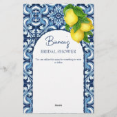 Conseils de jeux de douche nuptiale pour la carte  (Dos)