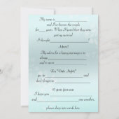 Conseils de mariage, carte de commentaire de maria (Dos)
