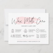 Conseils de sécurité de la carte de soins de cire (Devant)