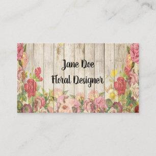 Conseils et carte de visite rustiques de roses