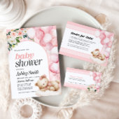 Conseils et souhaits Baby shower carte rose