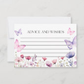 Conseils et souhaits Carte Papillon Floral (Devant)