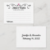 Conseils et voeux pour les cartes de mariage M. Mm (Devant / Derrière)