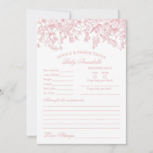 Conseils floraux pour carte bébé Chinoiserie rose