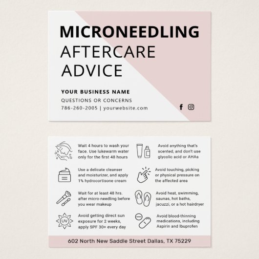 Conseils modernes de microneedling Soft Blush (Devant & derrière)