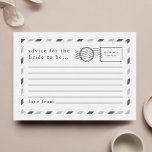 Conseils pour la future mariée Carte postale par a<br><div class="desc">Un bel ensemble de souvenirs pour la future mariée, ce design simple et minimaliste inspiré des cartes postales aériennes permet aux invités de vous écrire des messages sincères avant votre jour de mariage ! Avec un texte entièrement personnalisable dans ce design, vous pouvez personnaliser chaque détail de la carte postale...</div>