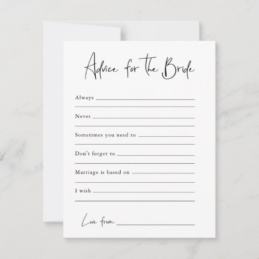 Conseils Pour La Mariée | carte Fête des mariées (Devant)