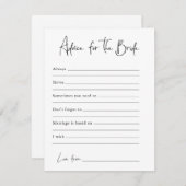 Conseils Pour La Mariée | carte Fête des mariées (Devant / Derrière)