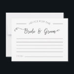 Conseils pour les cartes de mariée et de chambre<br><div class="desc">Ajoutez un peu de plaisir à votre réception de mariage et créez de beaux souvenirs en même temps en demandant à vos invités de remplir des cartes de conseils - vous pourriez obtenir des réponses amusantes ou même de bons conseils pour votre vie en tant que jeunes mariés!</div>